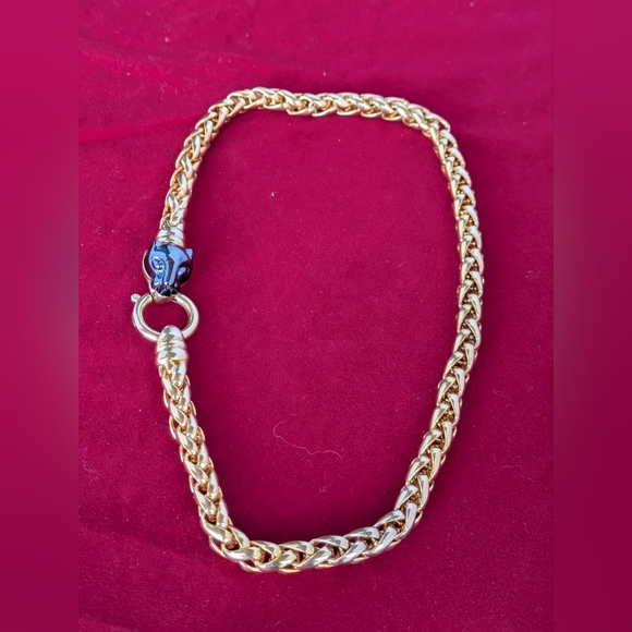 Vintage Fine Gold tone solid collar Panther head closure‎ - Picture 7 of 15